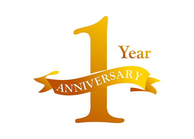 1 Ribbon Anniversary Logo