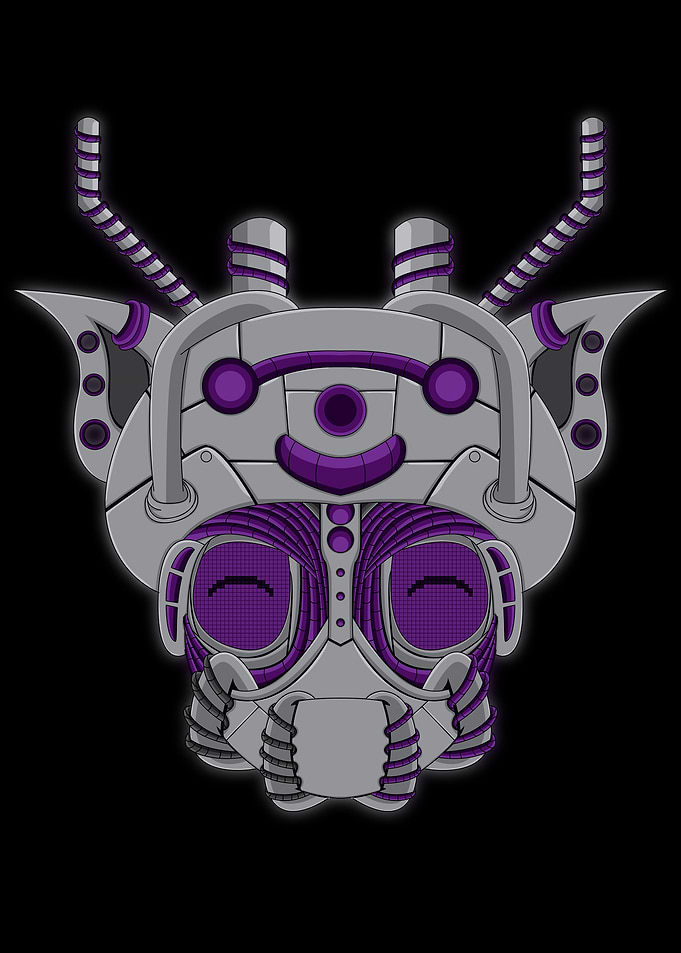 The cute purple puppet
