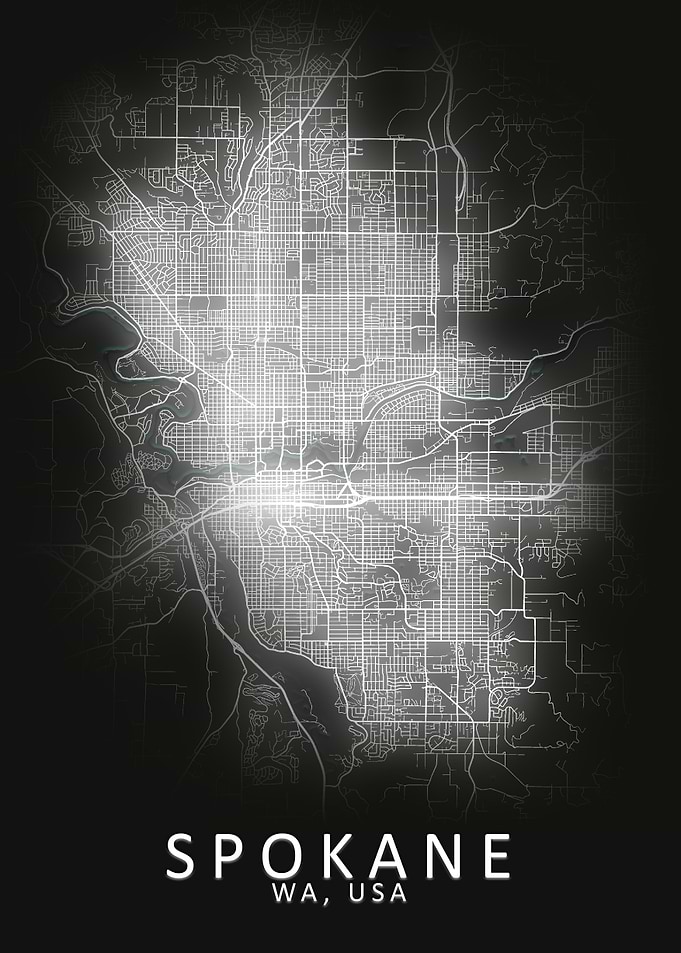 Spokane WA USA City Map