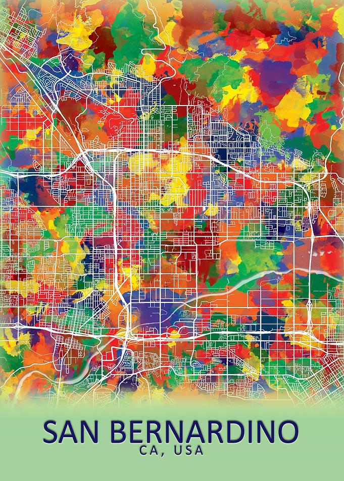 San Bernardino CA USA Map