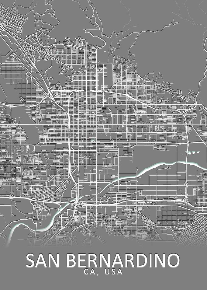 San Bernardino CA USA Map