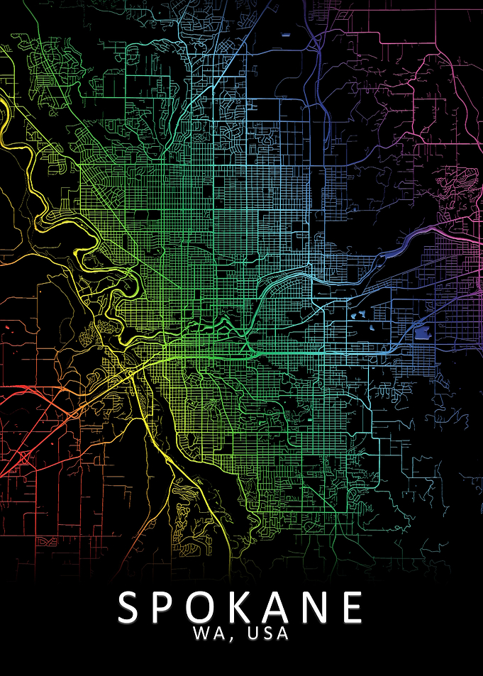 Spokane WA USA City Map