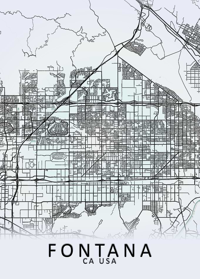 Fontana CA USA City Map