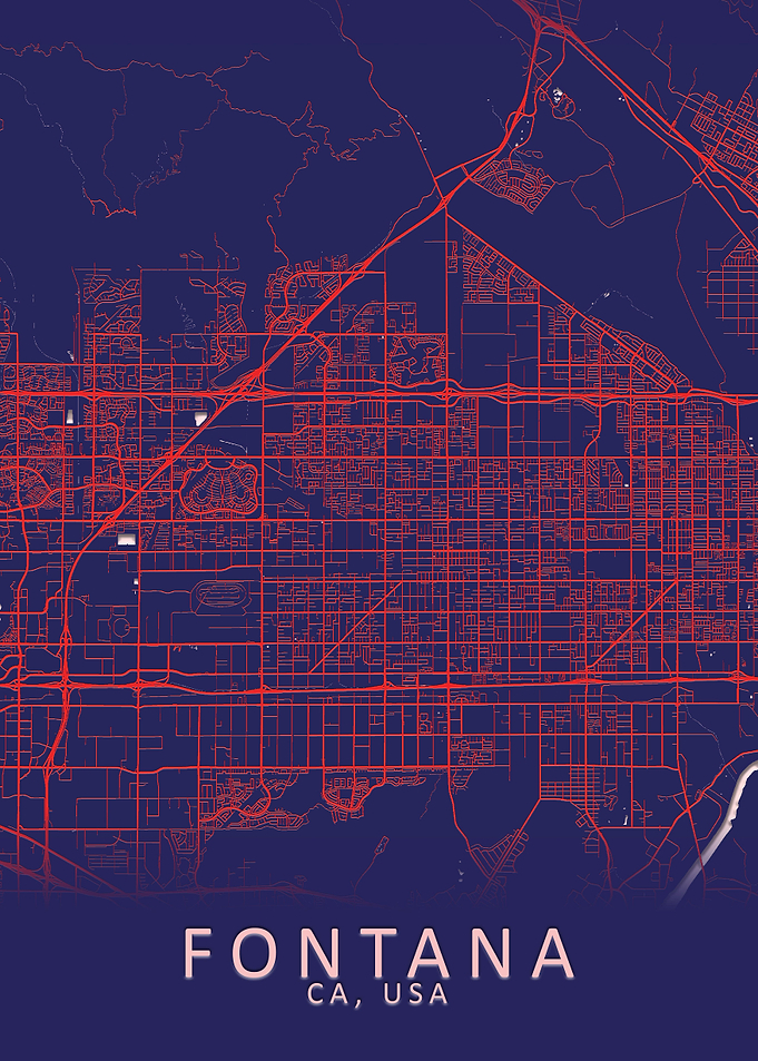 Fontana CA USA City Map