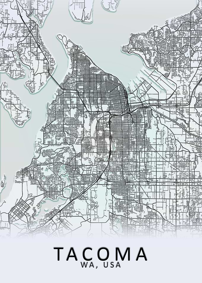 Tacoma WA USA City Map