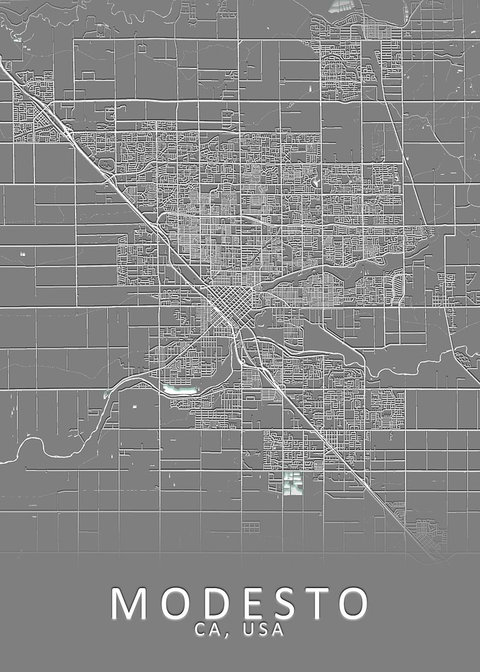 Modesto CA USA City Map