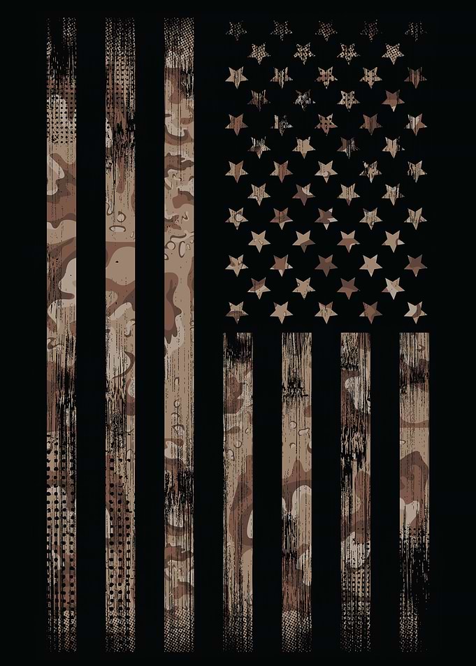 Vertical Desert Camo Flag