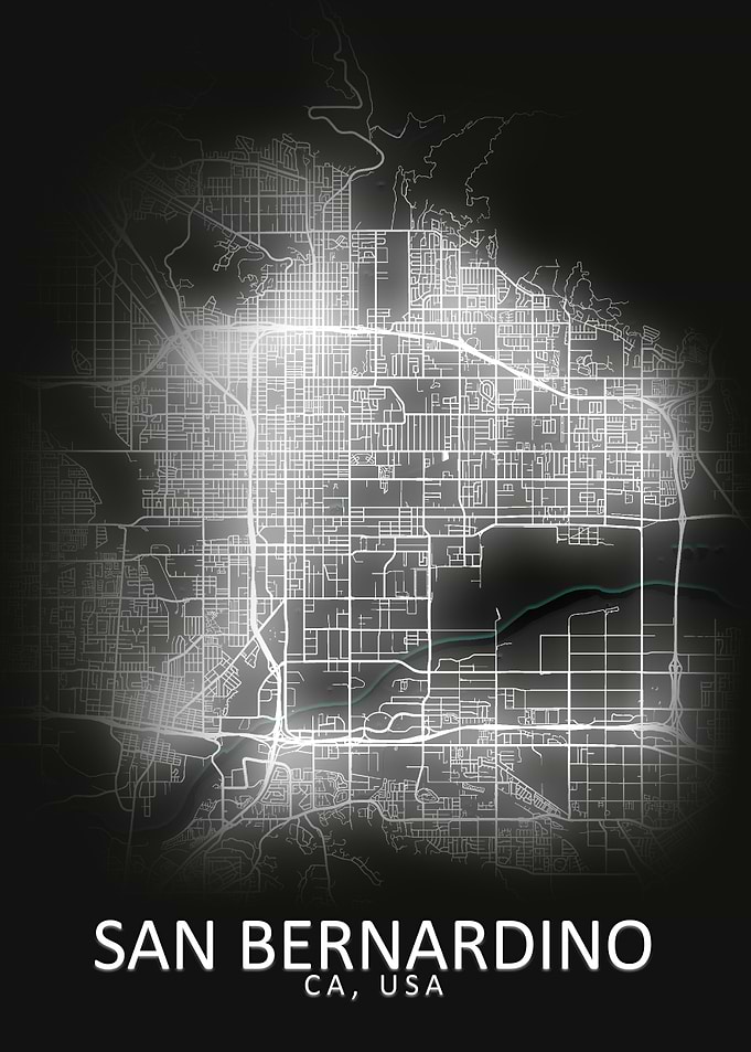 San Bernardino CA USA Map