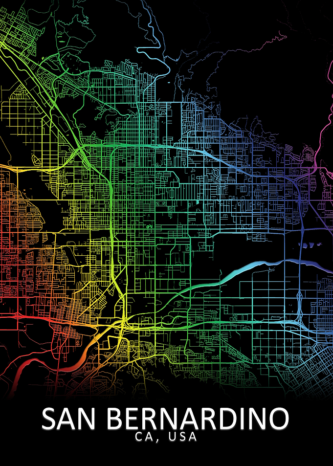 San Bernardino CA USA Map