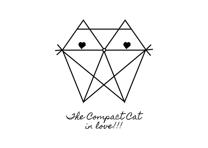 The Compact Cat in hearts