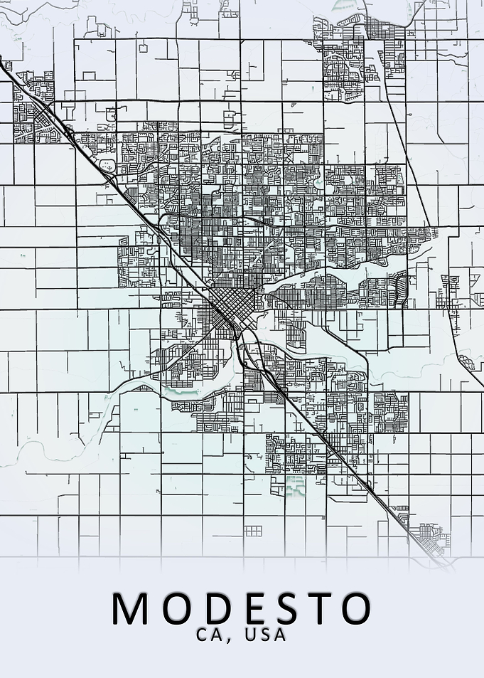 Modesto CA USA City Map
