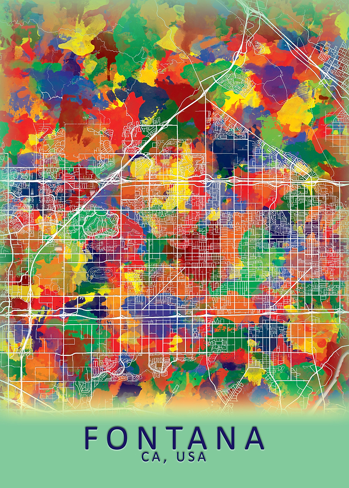 Fontana CA USA City Map