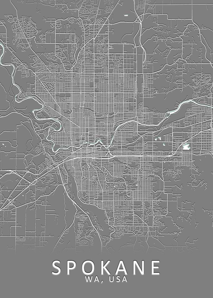 Spokane WA USA City Map