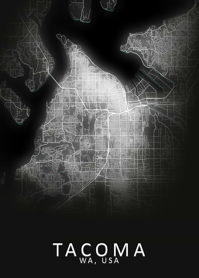 Tacoma WA USA City Map