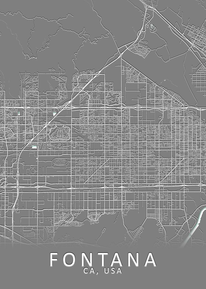Fontana CA USA City Map