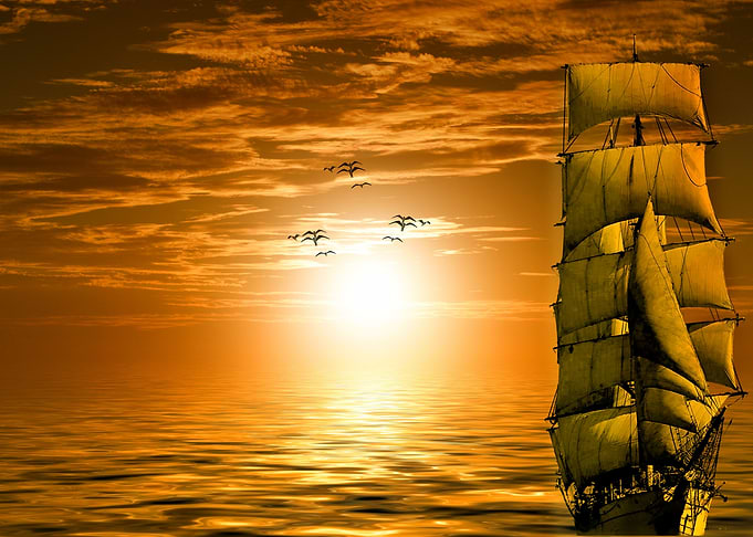 Ship In The Sunset