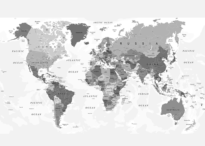 World Map Black and White
