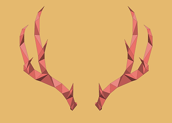 pink low poly antlers