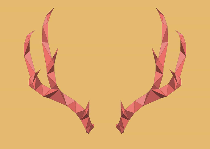 pink low poly antlers