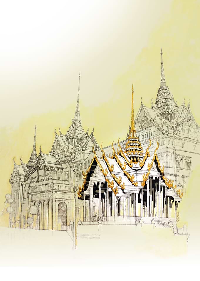 Thai palace drawing