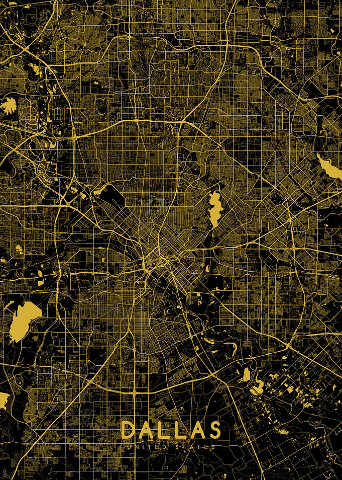 Dallas map gold