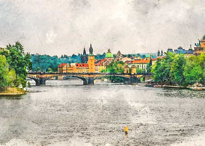 Praha city art