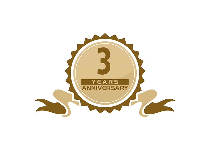 3 Years Ribbon Anniversary
