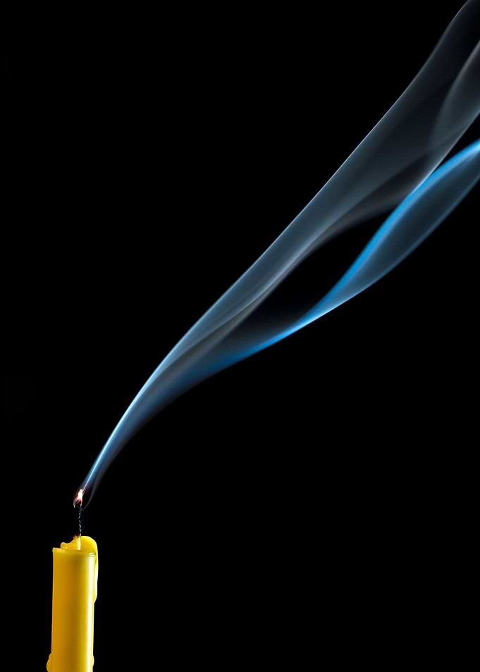 White smoke of candle