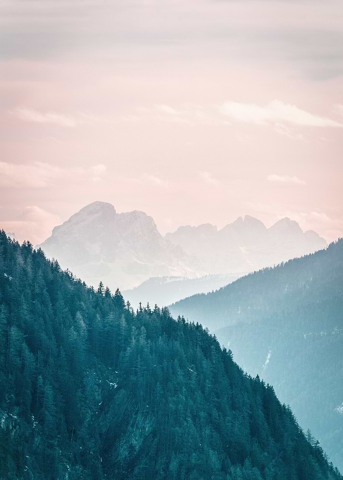 Pastel Mountain Landscape