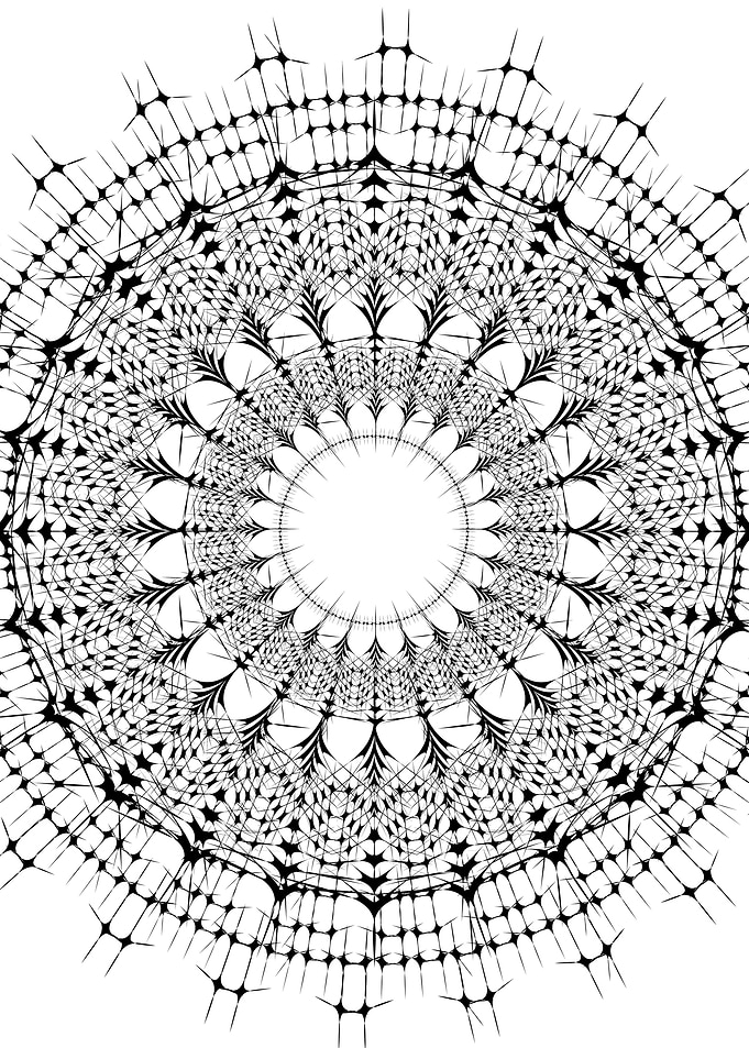 Futuristic white Mandala