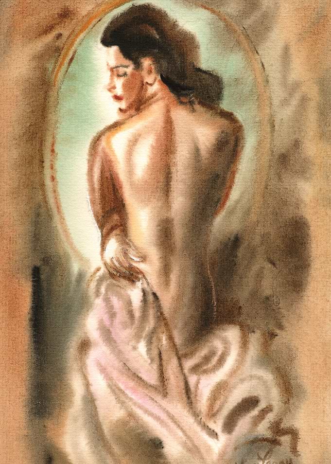 Nude at the mirror