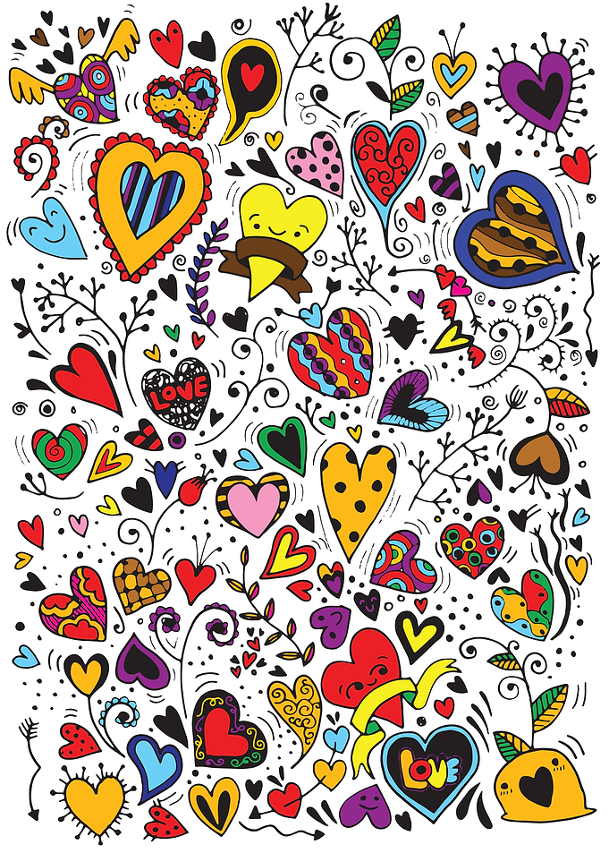 sketchy love and hearts