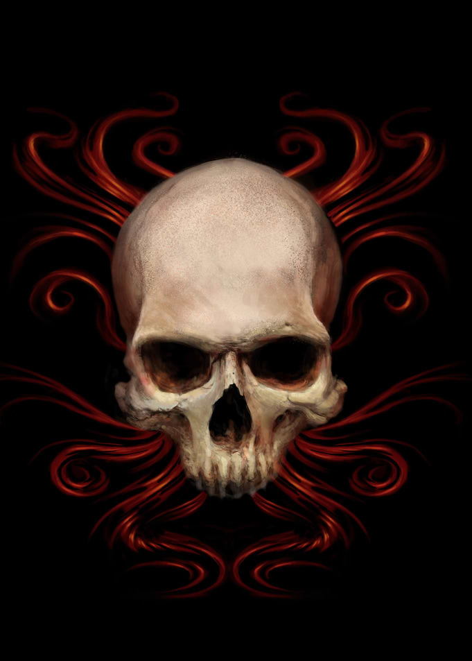 Skull on Red