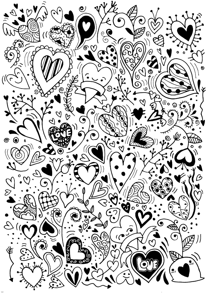 sketchy love and hearts