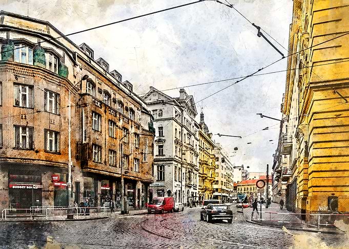 Prague city art
