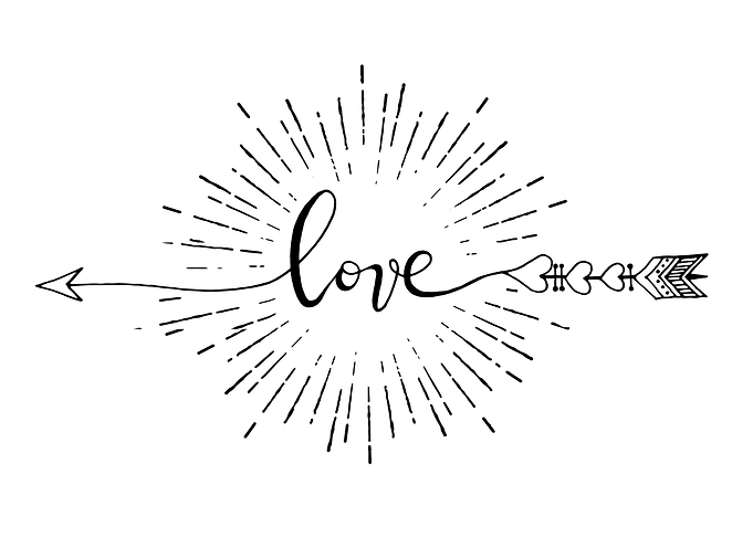 arrow word sign LOVE