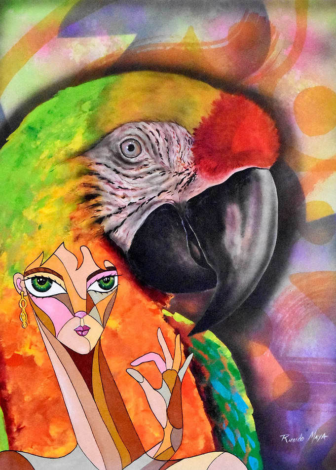 Ana with parrot