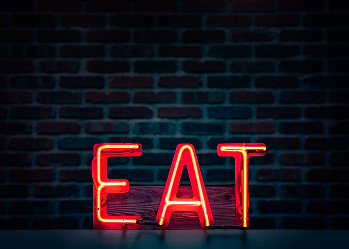 Neon Eat Text Poster
