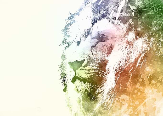 Ink Splatter Lion