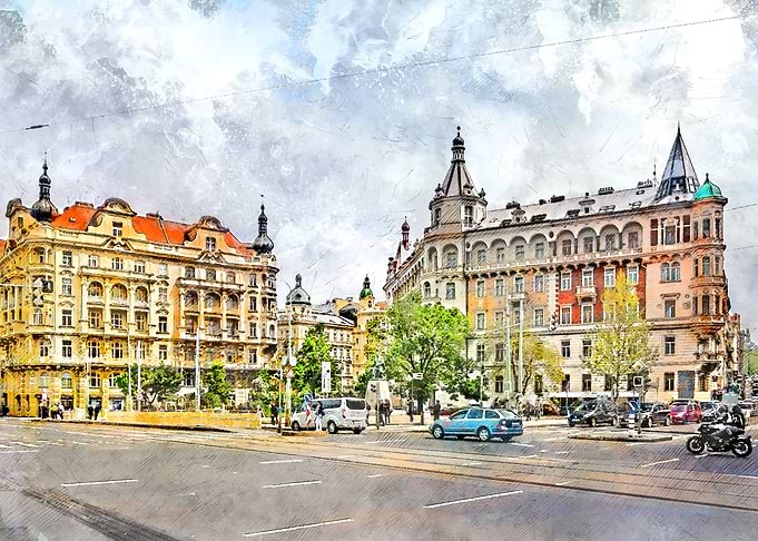 Prague city art