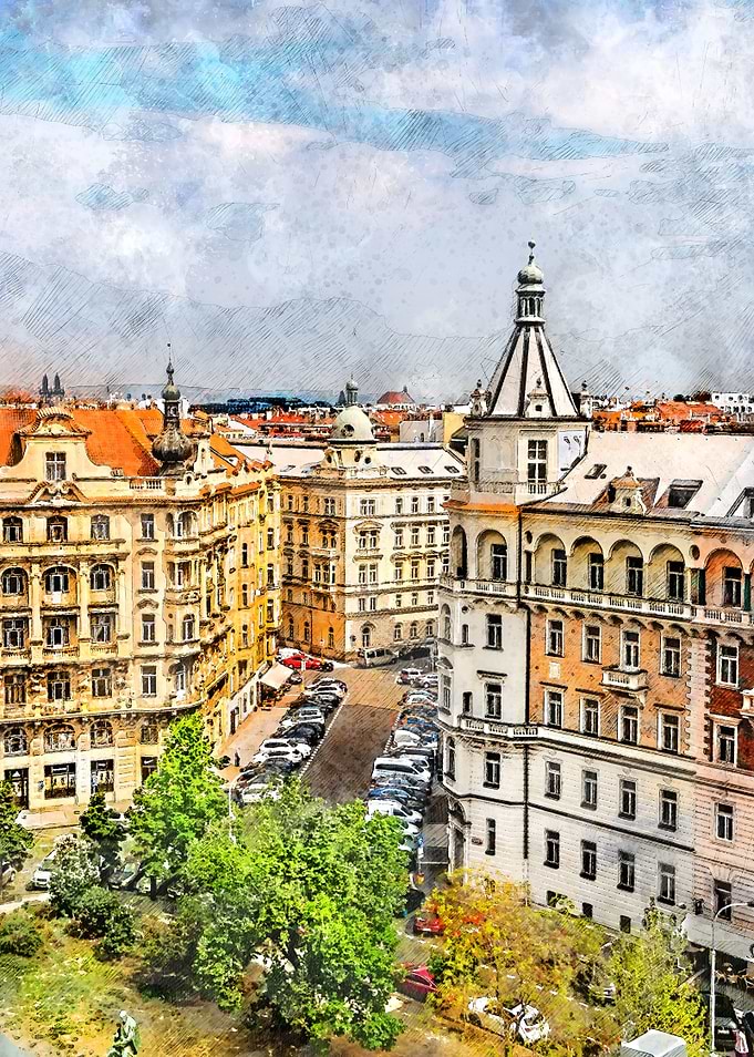 Prague city art