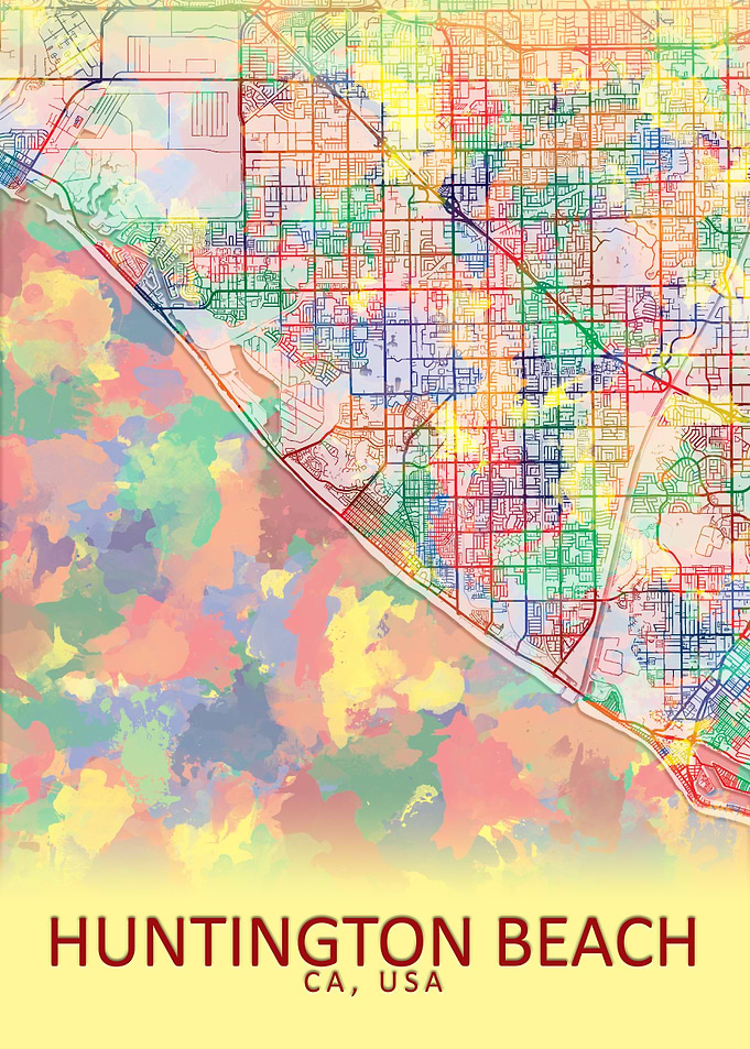 Huntington Beach USA Map