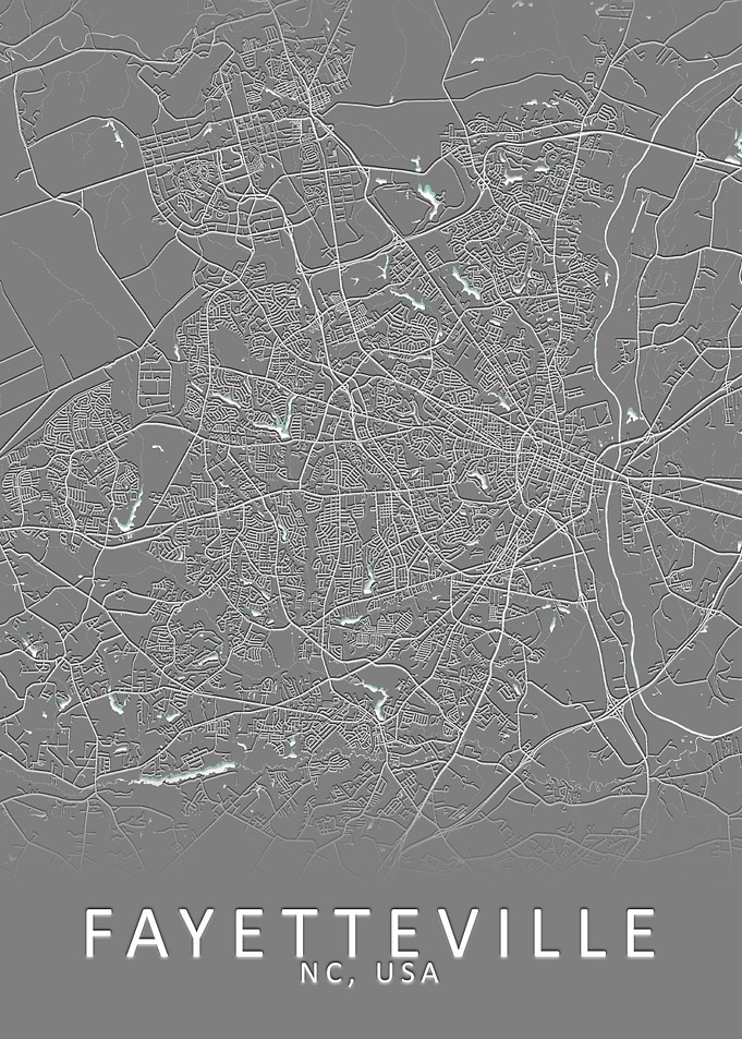 Fayetteville USA City Map