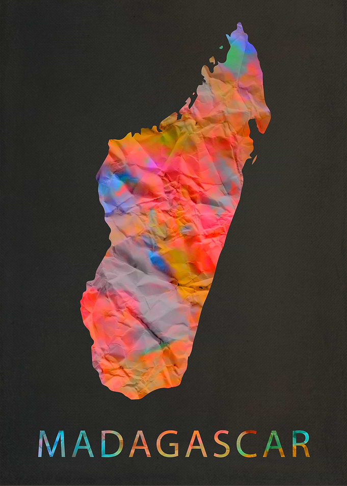 Madagascar Tie Dye Map