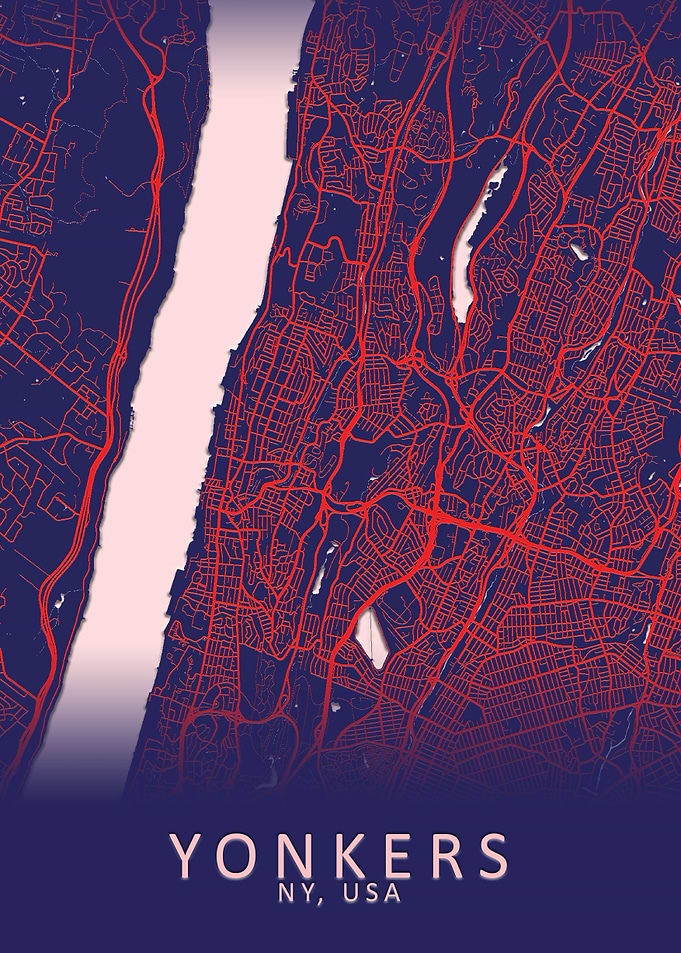 Yonkers NY USA City Map