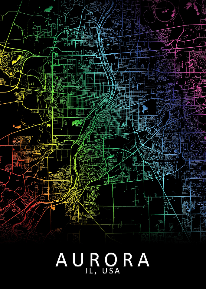 Aurora IL USA City Map