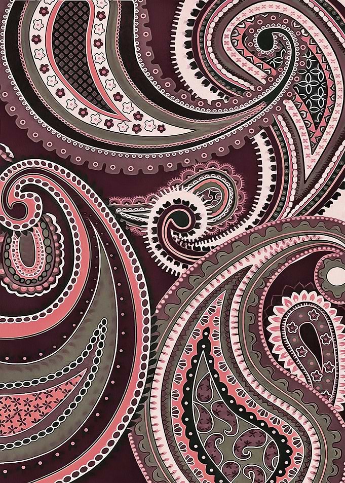 Paisley Patterns Aubergine