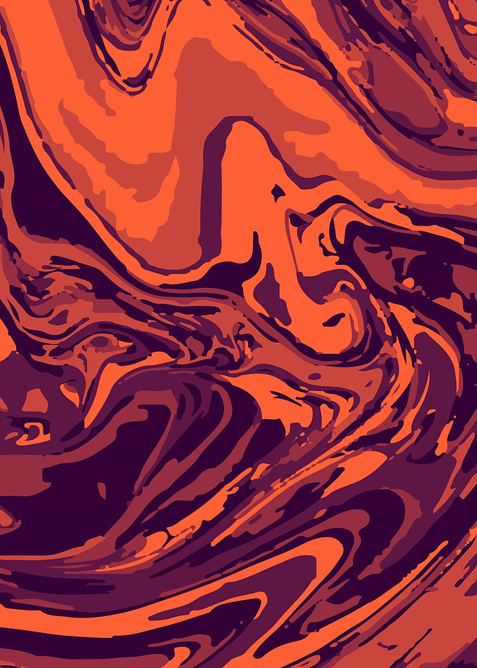 Abstract orange comb