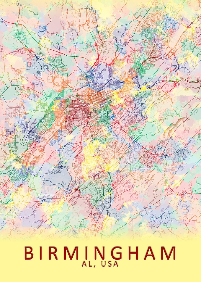 Birmingham USA City Map