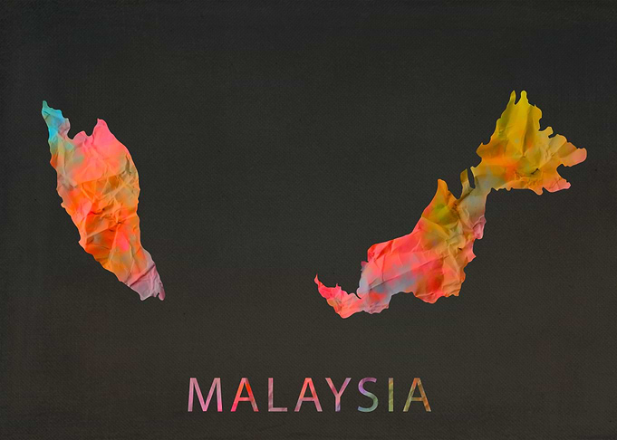 Malaysia Tie Dye Map